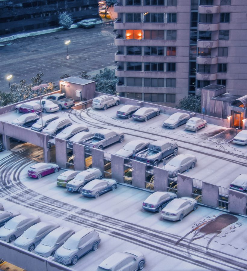 First Snow Houston Parking Garage